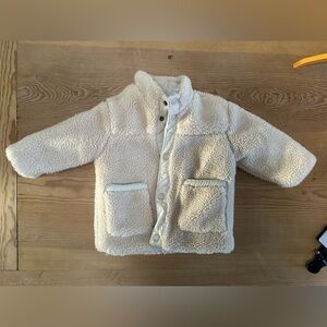 Zara Sherpa cream Quilted Baby Jacket